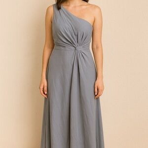 Azazie One-Shoulder Gray Dress